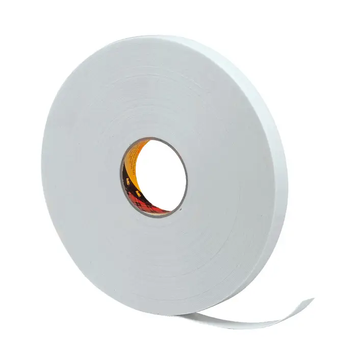 3M Doppelseitiges PE-Schaumstoff-Klebeband 9528W, Weiß, 25 mm x 66 m, 0.8 mm