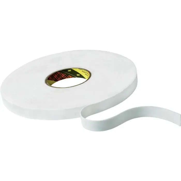 3M Doppelseitiges PE-Schaumstoff-Klebeband 9508W, Weiß, 12 mm x 66 m, 0.8 mm