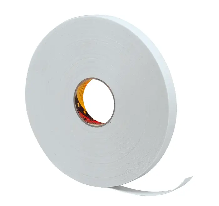 3M Doppelseitiges PE-Schaumstoff-Klebeband 9528W, Weiß, 19 mm x 66 m, 0.8 mm
